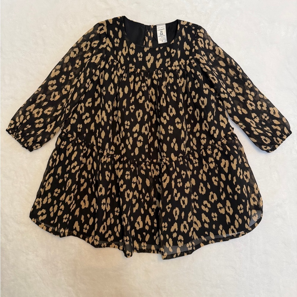 Carter's Size 3T Black and Gold Patterned Kids Dress